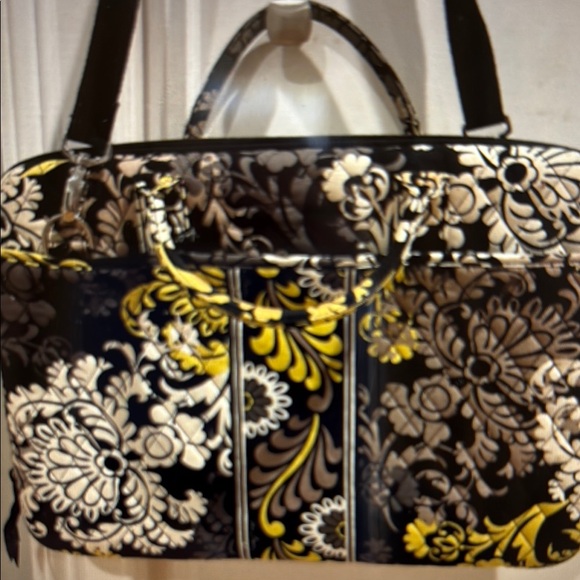 VERA BRADLEY Floral Black and Yellow Laptop Bag - Picture 3 of 13